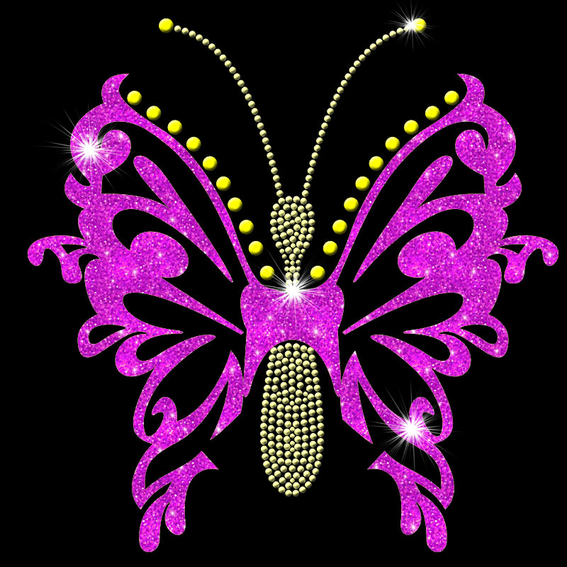 Junhin Custom animal insect butterfly glitter cloth rhinestones heat transfers wholesale Rhinestone transfers image6