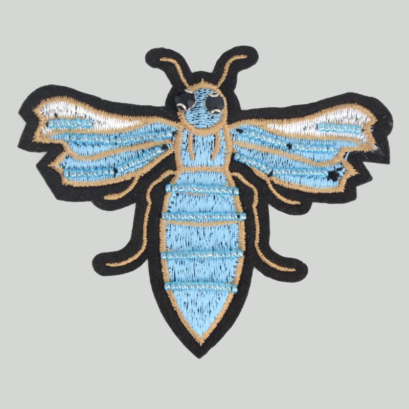 Junhin new design 2*2.5 inch colors decoration beads applique embroidery bee patches Beaded Patches image7