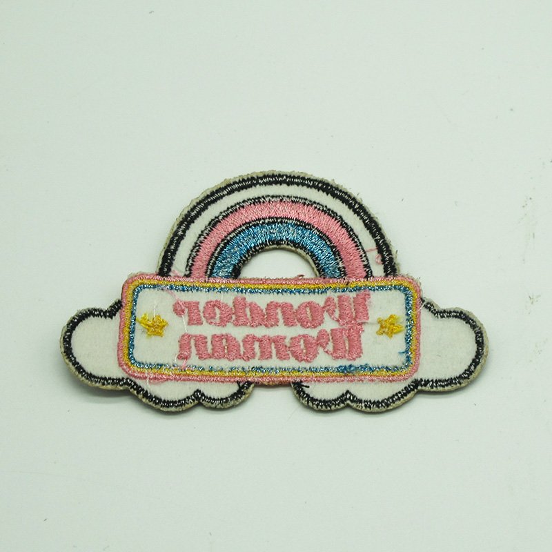 Junhin Custom design high quality glitter embroidery patch Embroidered Patches image59