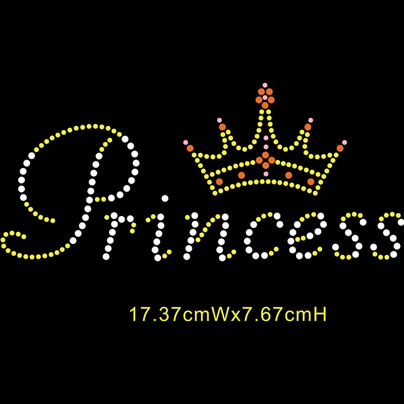 Crystal crown queen with rhinestone transfer hotfix motif designs