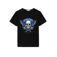Latest skull new fashion design digital printing Custom men cotton t shirts
