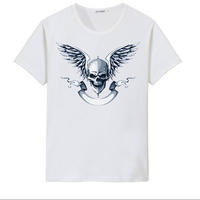 Custom new design skull print  fashion men t-shirt summer short sleeve