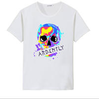 Custom 100% cotton fashion skull colorful design printed wholesale sublimation t shirt