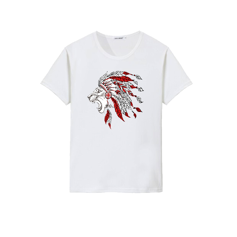 Native American style lion design t shirts custom sublimation printing