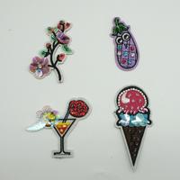 Custom beaded applique handmade crystals flowers embroidery patches sew on clothing accessories