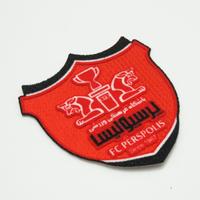 Custom badge shield design zebra iron on flock transfer for garment