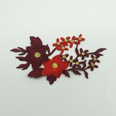 Custom applique design flowers pattern embroidery patches iron on clothing