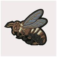 Custom latest design handmade india silk bee pattern embroidered patch for clothing