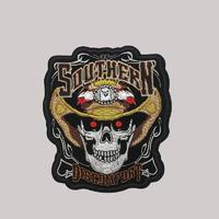 Customized  skull pattern badge embroidery applique patch for jacket