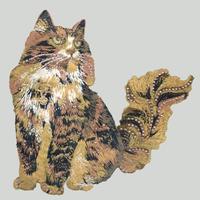 Custom design animal cat pattern embroidered patches for t-shirt