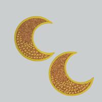Custom iron on badges glitter moon design nail bead embroidery patch for clothing
