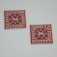 Custom t shirt nail beads heat transfer square shapes embroidery patch for garments