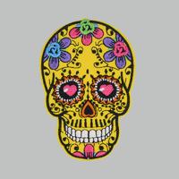 Custom sew on applique skull design embroidered patches for garments