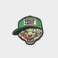 Custom cartoon animal cat avatar embroidery patch designs wholesale