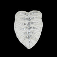 wholesale custom leaves pattern hand-sewn nail beads rhinestone embroidery patch for clothes
