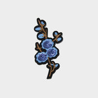 Wholesale custom shirt patches plant plum blossom pattern design  sew on sequin embroidery patch on clothing