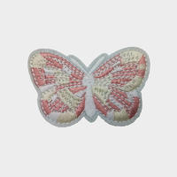 Custom clothing machine embroidery design insect butterfly pattern  iron on patches for hats