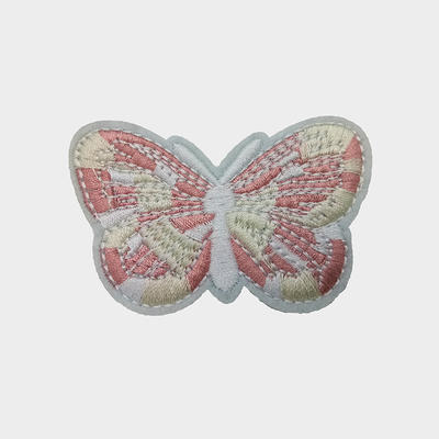 Custom clothing machine embroidery design insect butterfly pattern  iron on patches for hats