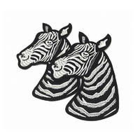 Custom t-shirt patch designs  animal zebra pattern sew on embroidery applique