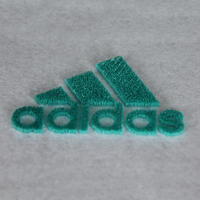 Custom brand name logo 3D sport garment label pattern iron on badge toothbrush embroidery patch