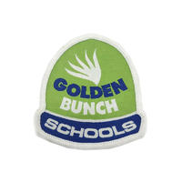 Custom clothes use school badges letter design applique sew on embroidery patch for clothing