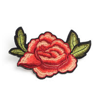 Custom diy iron on patch flowers pattern design computerized embroidery for clothing