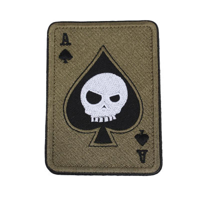 Custom badge sticker spades letter A poker design sew on embroidery patch for clothing
