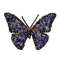 Custom patches handwork beaded rhinestone butterfly designs appliques for clothing